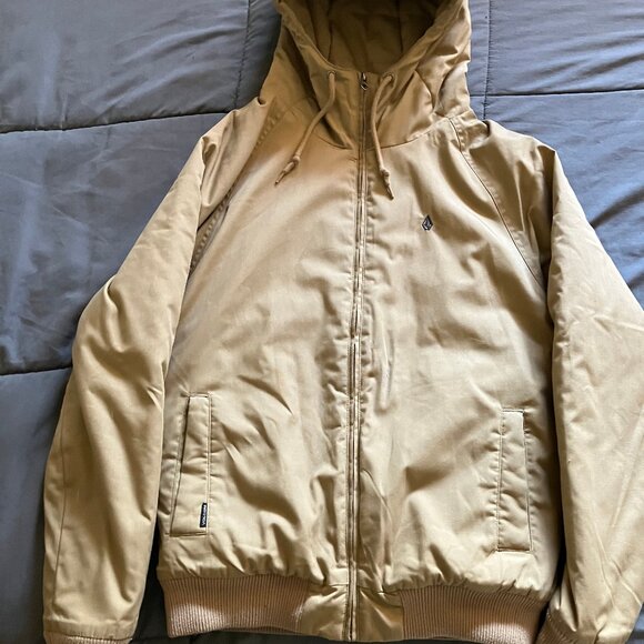 Volcom Mens Insulated Vermano Dark Khaki Jacket w/ hood - Small - Picture 3 of 6